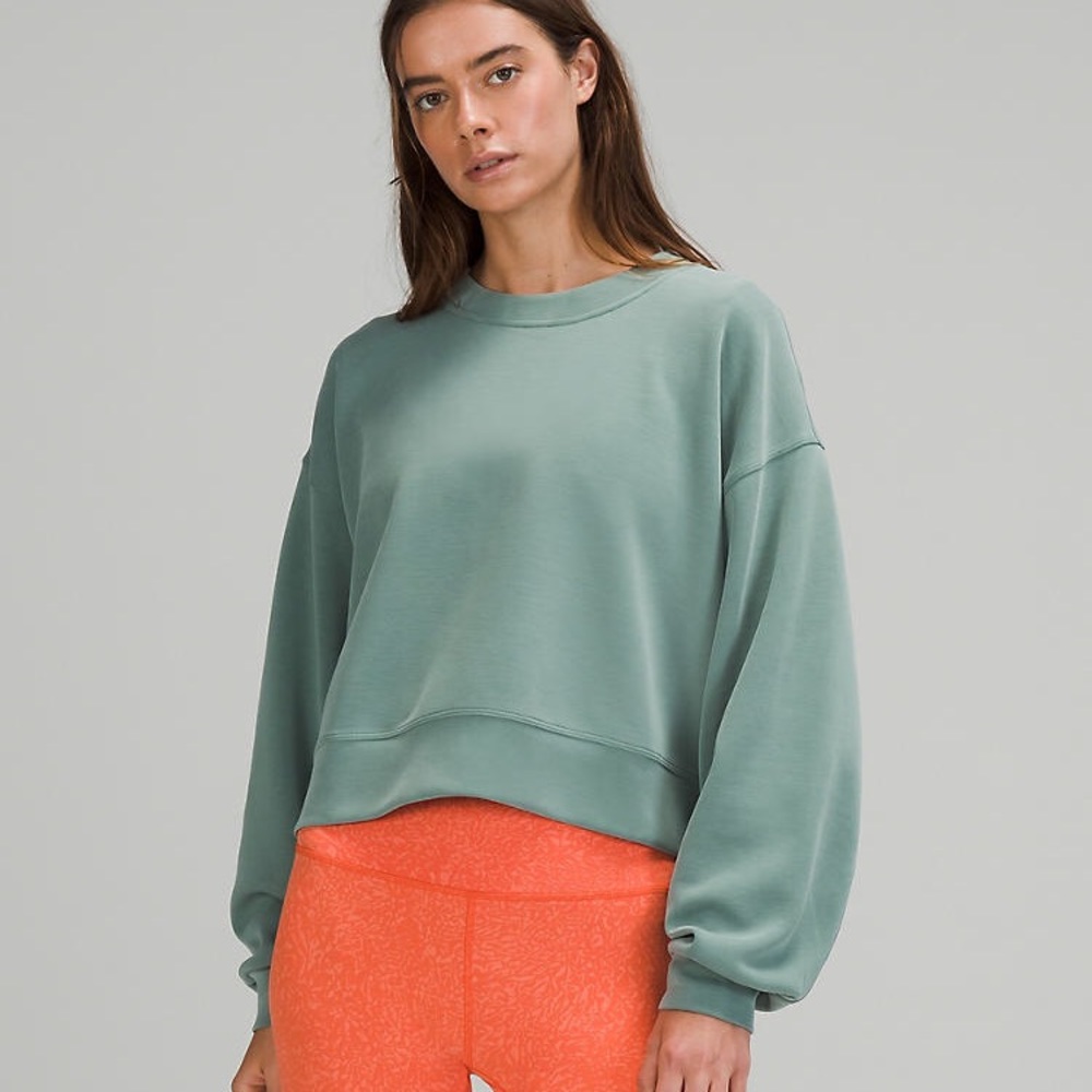 Lululemon Perfectly Oversized Cropped Crew 4 Teal